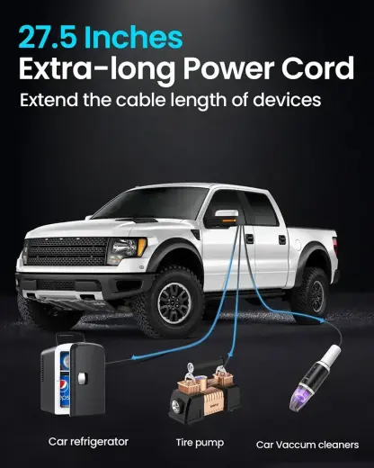 Car Cigarette Lighter Socket Splitter B39-C - 3 sockets + USB + Type C - QC 3.0 PD 3A 120W with display and cable Foto 6