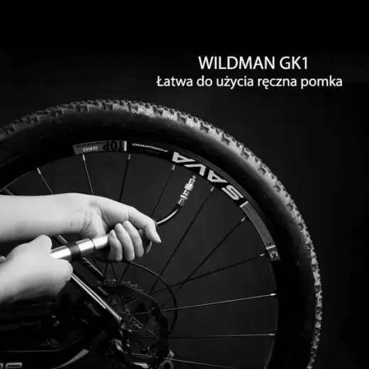 WILDMAN Pompka rowerowa ręczna GK1 aluminiowa czarna|black Foto 6