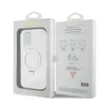 Guess IML Ring Stand Glitter MagSafe Case for iPhone 15 Transparent Фото num