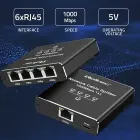 Qoltec Splitter Ethernet mini SWITCH 1x4 RJ45 | 1000Mb/s | USB-C | Aluminium Foto 5