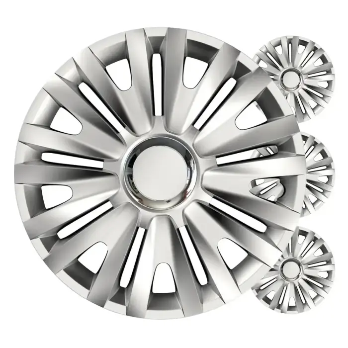 Car hubcaps 4pcs set Royal silver 13" COLOR BOX