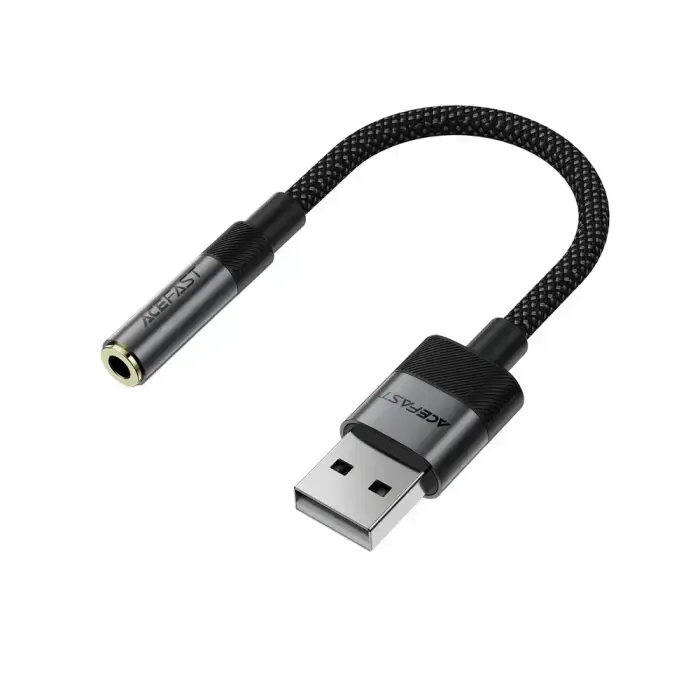 Acefast J13 USB-A to 3.5mm mini jack adapter - black