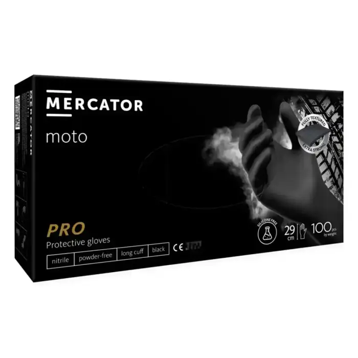 Nitrile gloves MERCATOR MOTO  black size XXL, 100 pcs