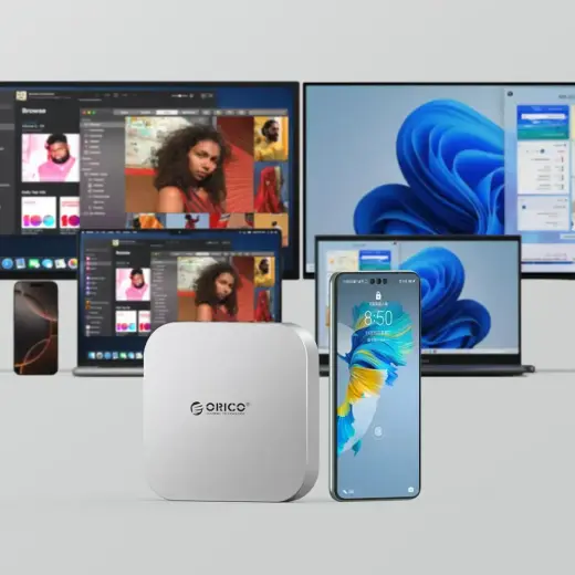 Orico MiniLink 9-in-1 Docking Station with M.2 SSD Hard Drive Bay - Silver Photo