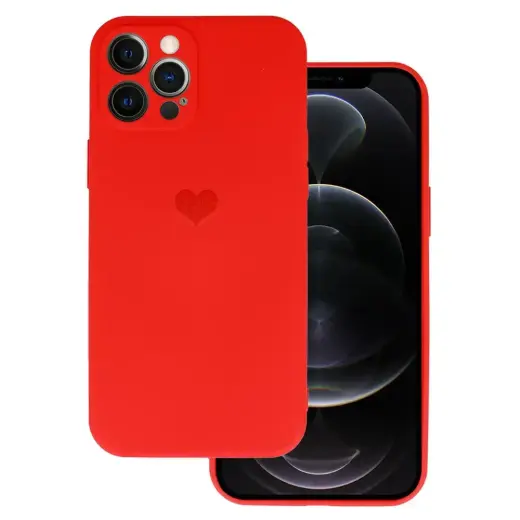 Vennus Silicone Heart maciņš telefonam iPhone 11 Pro sarkans (dizains 1)