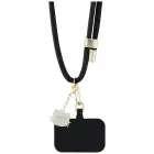 Hello Kitty Patch & Kitty Head Charm Universal Phone Lanyard Black — Foto 4