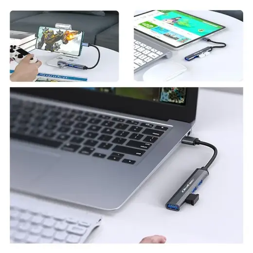 HUB adapter USB c 3.1 4in1, USB 3.0, 3x USB 2 Фото num