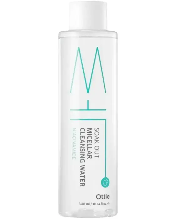 Ottie, Soak Out, Cleansing & Soothing, Micellar Water, Sensitive, 300 ml