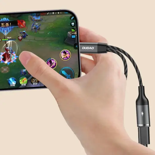 Dudao L13C+ 2in1 USB-C Adapter - Gray Фото num