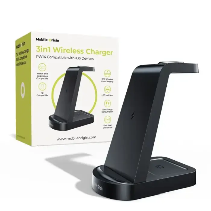 Mobile Origin 3in1 Wireless Charger PW14 iPhone Compatible