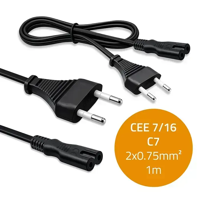 Qoltec Power cable IEC C7 | CEE 7/16 | figure-8| 2x0.75mm² | Pure copper Cu | 1m Фото num