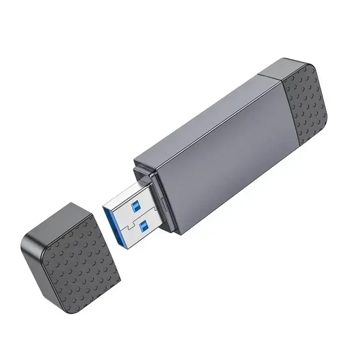 Card reader SD / TF Hoco USB A / USB C 2.0 metal gray Foto 7