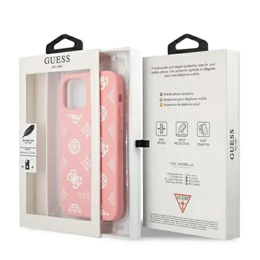 Guess GUHCP12LLSPEWPI iPhone 12 Pro Max 6,7" różowy|pink hard case Peony Collection Фото num