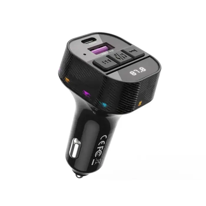 XO transmitter FM BCC17 Bluetooth MP3 car charger 30W black + cable USB-C - Lightning Foto 3