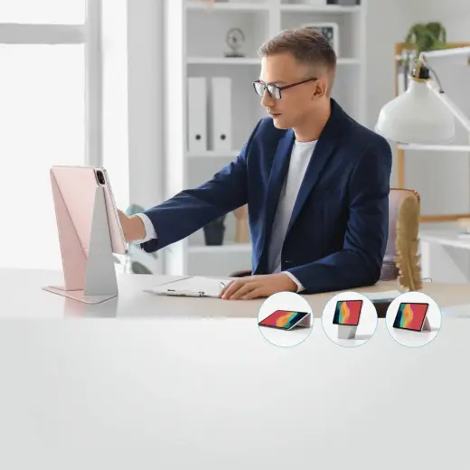 AmazingThing Matte Pro Mag Folio Case with Stand for iPad Air M3 11" - Pink Фото num