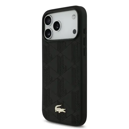 Lacoste PU Nomogramme Gold Logo MagSafe Case for iPhone 17 Pro Max Black
