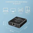 Qoltec Splitter Ethernet mini SWITCH 1x4 RJ45 | 1000Mb/s | USB-C | Aluminium Foto 2