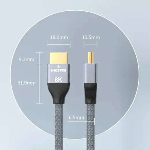 Wozinsky cable HDMI 2.1  8K 60 Hz 48 Gbps | 4K 120 Hz | 2K 144 Hz 1m silver (WHDMI-10) Photo