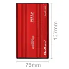Qoltec Aluminium External Hard Drive Case HDD SSD 2.5'' SATA3 | USB 3.0 | Red Фото num