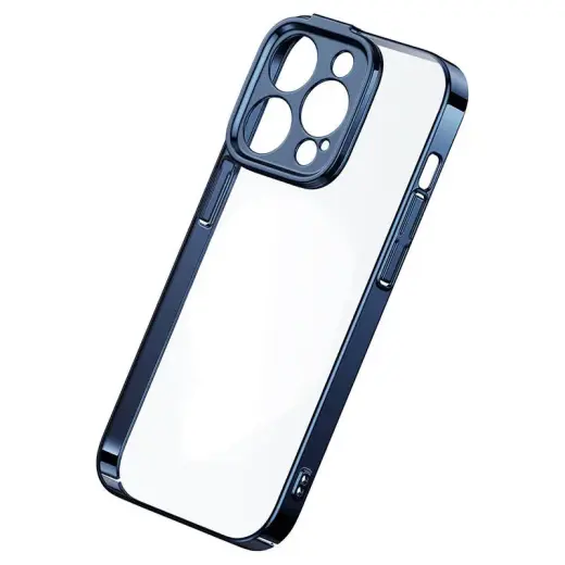 Baseus Glitter Transparent Case and Tempered Glass set for iPhone 14 Pro Max (blue) Photo