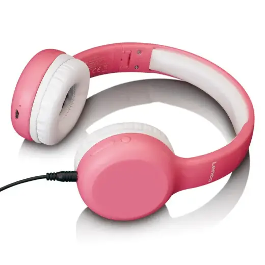 Lenco on-ear austiņas ar Bluetooth bērniem, rozā Foto 6