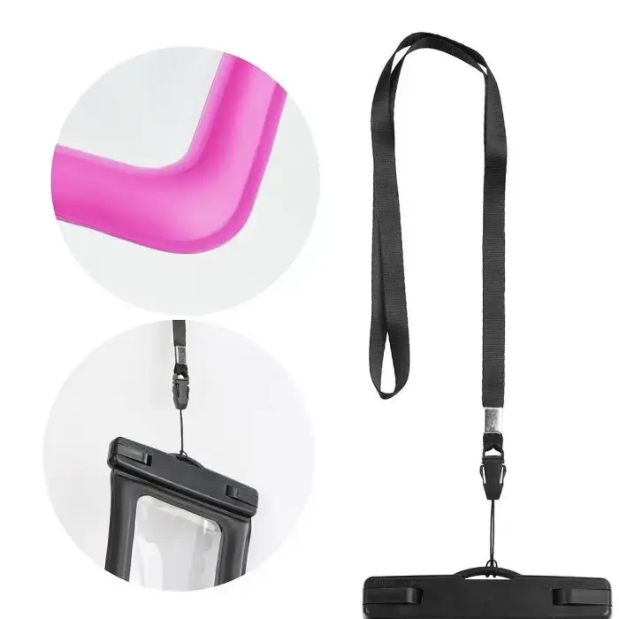 Waterproof bag for mobile phone with plastic closing AIRBAG rose pink Foto 2
