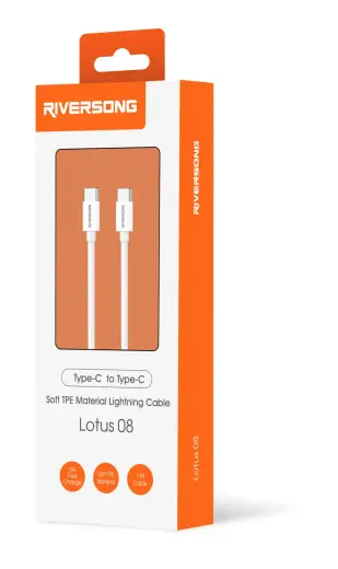 Riversong cable Lotus 08 USB-C - USB-C 1,0m 3A light grey CT76 Photo