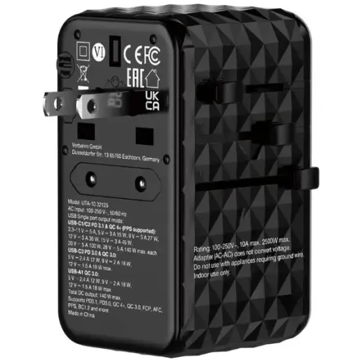 Verbatim Adapter зарядное устройство | 140W | GaN, PD | USB-A, USB-C | черное Фото num