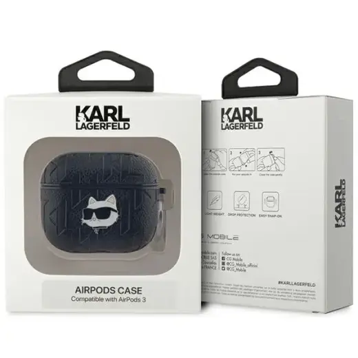 Karl Lagerfeld KLA3PGCHPK AirPods 3 cover czarny|black Monogram Choupette Head Foto 3