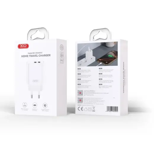 XO wall charger CE34 | зарядное устройство | 2x USB 2.4A | белый Фото num