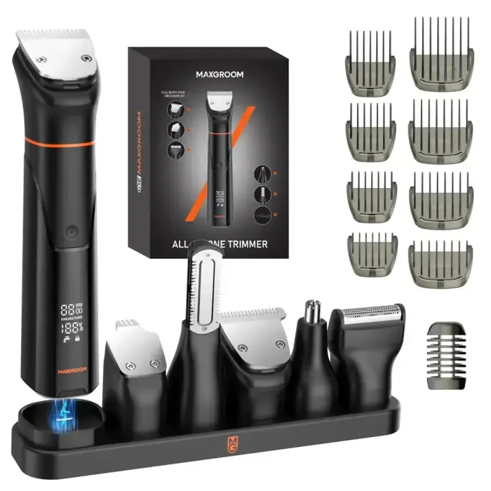 MAXGROOM JK-666 6-in-1 trimmer for beard, hair, body, nose and ears IPX6 - black