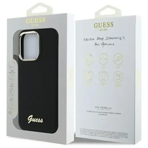 Guess GUHCP16XSMBSLK iPhone 16 Pro Max 6.9" black hardcase Silicone Script Metal Logo & Frame Foto 8