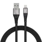 Cable USB A to Lightning Blue Star 2,4A with braid 1,2 m TFK-DC-003 black Photo