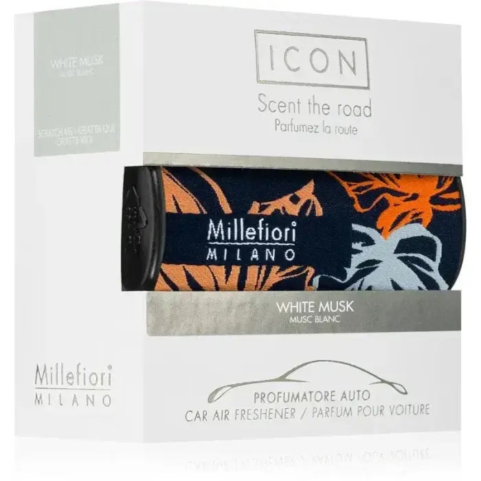 Millefiori Milano Icon Car Air Freshener White Musk Floral Fabric