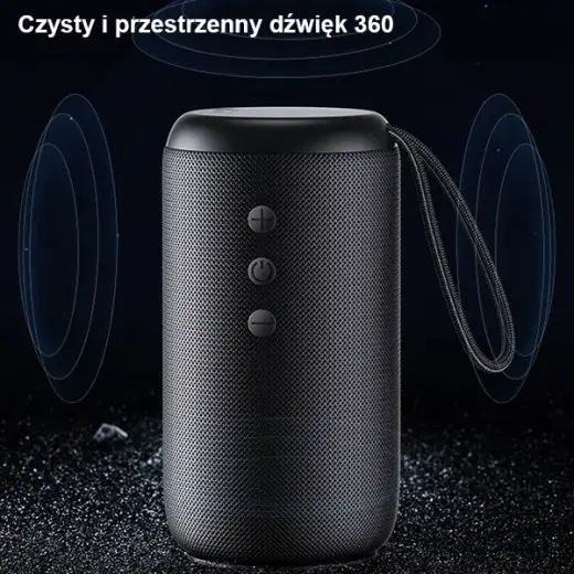 USAMS Głośnik YC Series Bluetooth 5.0 10W Waterproof Wireless Speaker with Lanyard czarny|black YC011YX01(US-YC011) Фото num