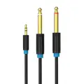 Audio Cable TRS 3.5mm to 2x 6.35mm Vention BACBJ 5m Black Фото num