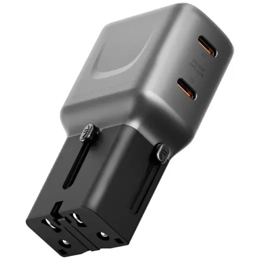 Wall charger Energea TravelGo Adapter 45 2xUSB-C 45W graphite-black