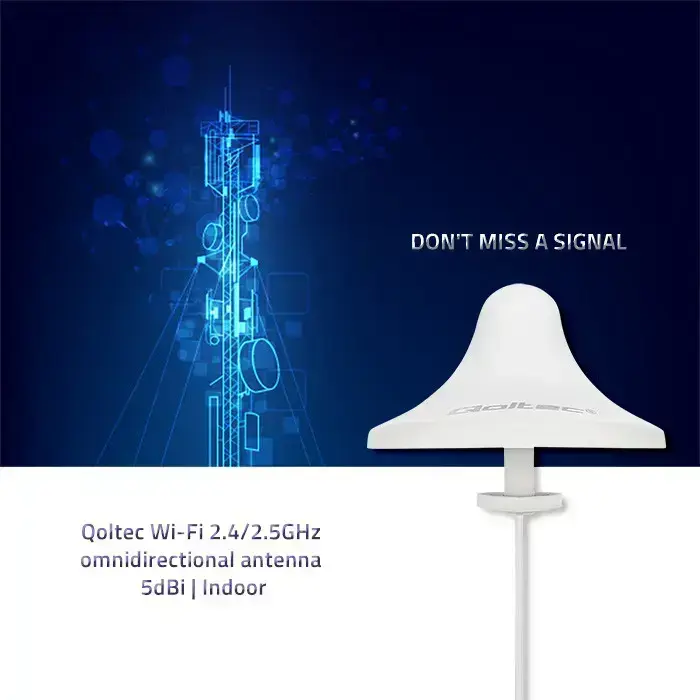 Qoltec Wi-Fi 2.4/2.5GHz omnidirectional antenna | 5dBi | Indoor Foto 8