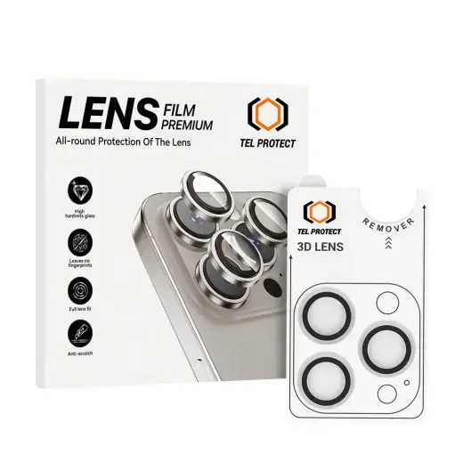 Tempered glass Tel Protect 3D Lens on camera for Iphone 14 Pro/14 Pro Max transparent (lens 3 pieces)