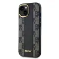 DKNY PU Leather Checkered Pattern Magsafe Case for iPhone 15 Black — Foto 2
