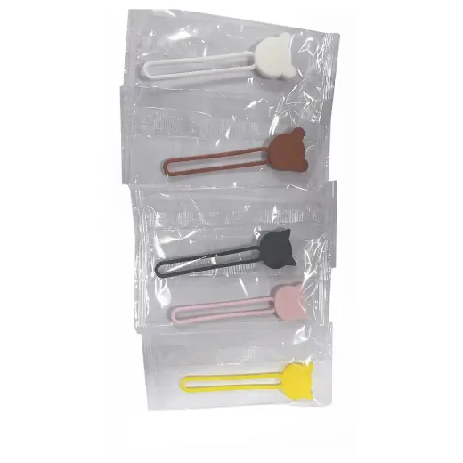 Silicone cable reel - pink Photo
