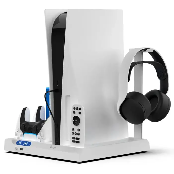 iPega P5S028 All-in-One Charging Stand with Cooling for PS5/PS5 Slim/PS5 Pro White Foto 2
