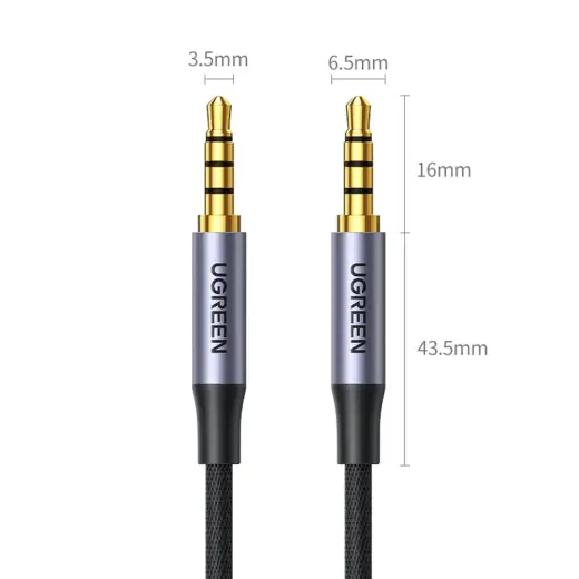 UGREEN AV183 Mini jack cable 3.5mm, AUX, 3m (black) Photo