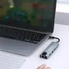 Qoltec Hub adapter USB-C 5in1 | USB-C PD 100W | 2x USB | HDMI 4K | RJ45 Фото num