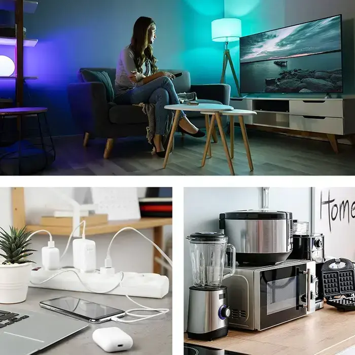 Qoltec Power strip | 5 sockets | 1.8m | White-grey Foto 3