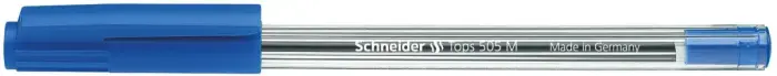 Lodīšu pildspalva SCHNEIDER 505 M 0,5 mm, caurspīdīgs korpuss, zila tinte Foto 3