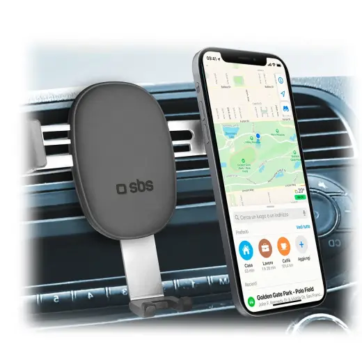 Gravity car smartphone holder with air vent clip Black Photo