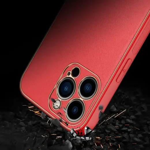 Dux Ducis Yolo elegant case made of soft TPU and PU leather for iPhone 13 Pro red Foto 17