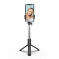 Selfie stick WHS1Y telescopic tripod 1m with phone holder - black Фото num