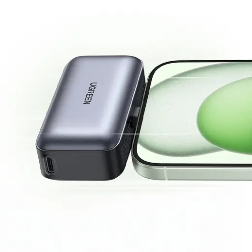 Ugreen PB503 5000mAh внешний аккумулятор (powerbank) с портом Тип C и интегрированным коннектором Тип C - серый Фото num